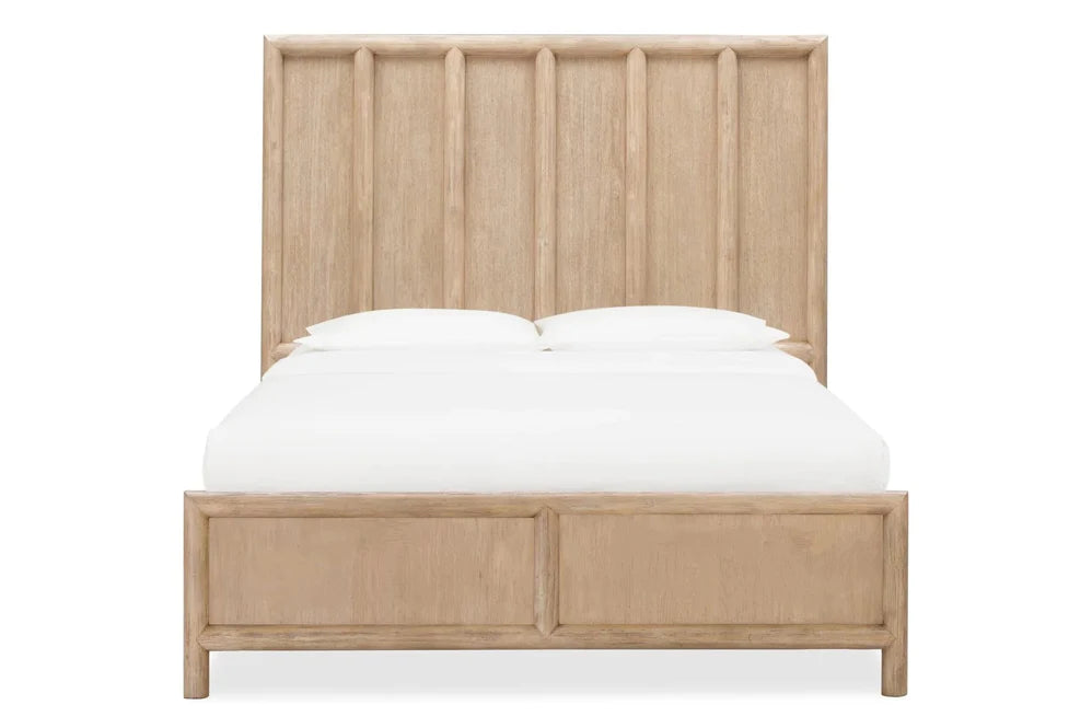 Dorsey Wooden Panel Bed in Granola