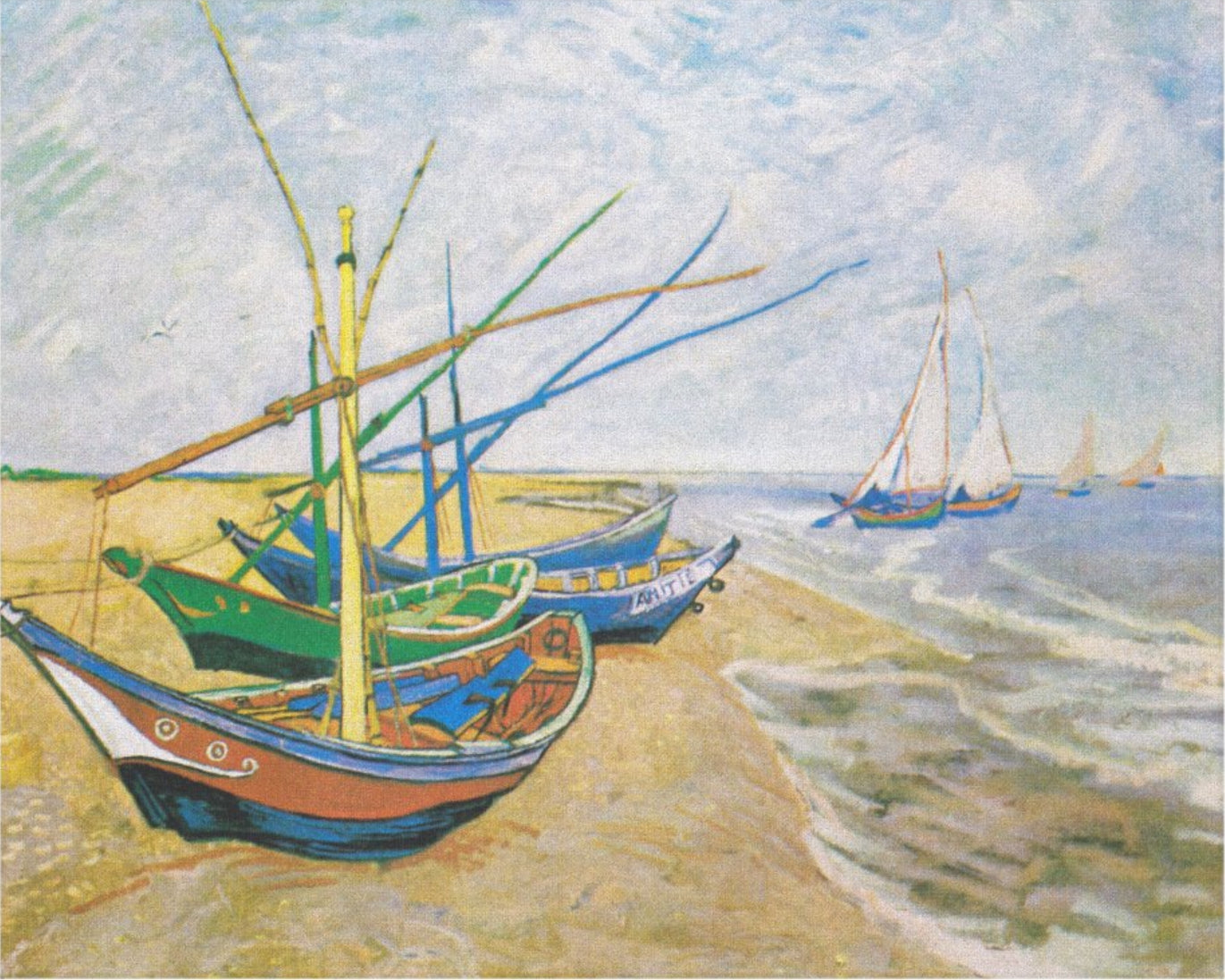 Fishing Boats by Vincent Van Gogh