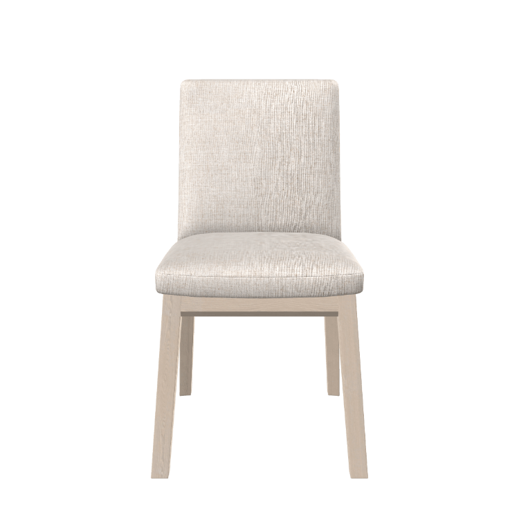 Liv Solid Wood Dining Chair in White Sand and Natural Linen