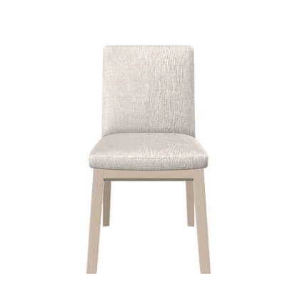 Liv Solid Wood Dining Chair in White Sand and Natural Linen