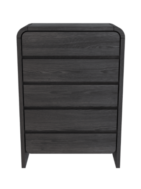 Elora Five Drawer Chest in Jet Black Ash