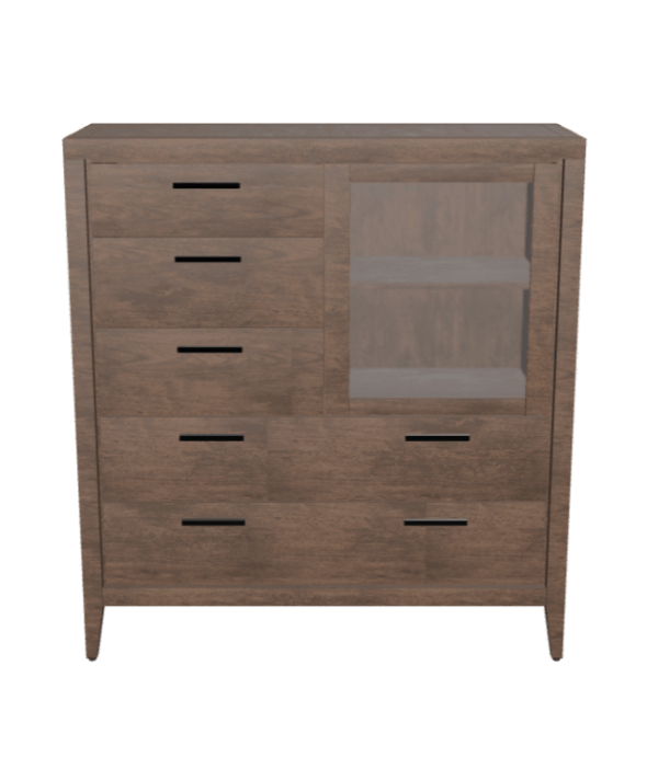 Boracay Five Drawer One Door Walnut Sweater Chest in Wild Oats Brown