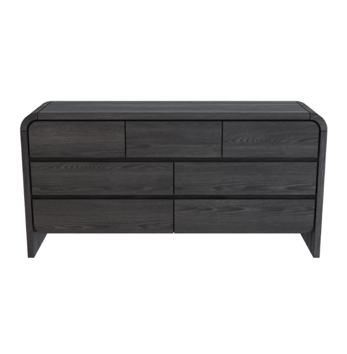 Elora Six Drawer Dresser in Jet Black Ash