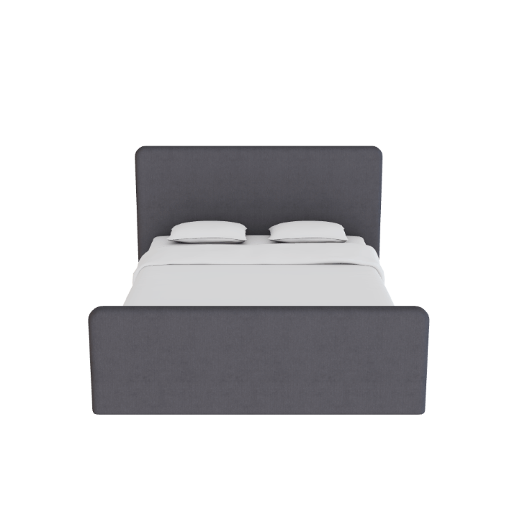 Elora Fully Upholstered Platform Bed in Charcoal Velvet