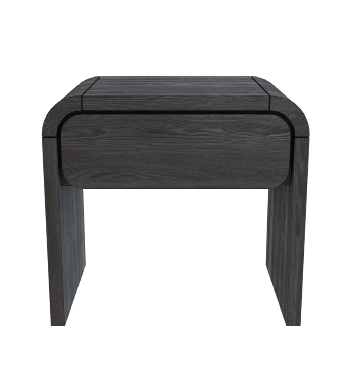 Elora One Drawer Nightstand in Jet Black Ash