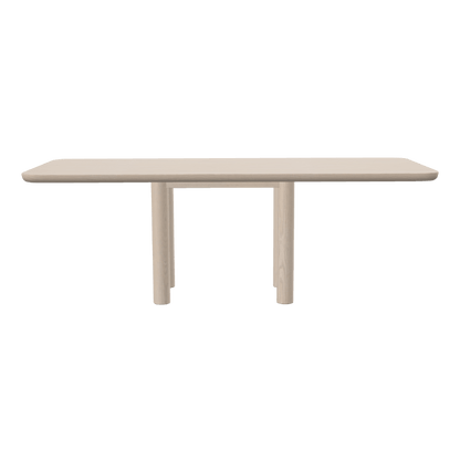 Liv Solid Ash Rectangular Dining Table in White Sand