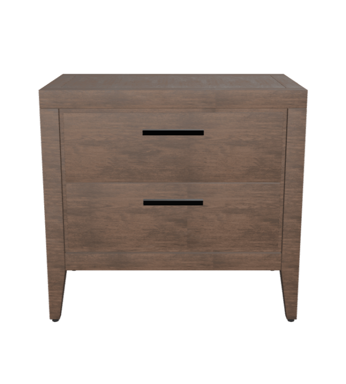 Boracay Two Drawer USB Charging Nightstand in Wild Oats Brown